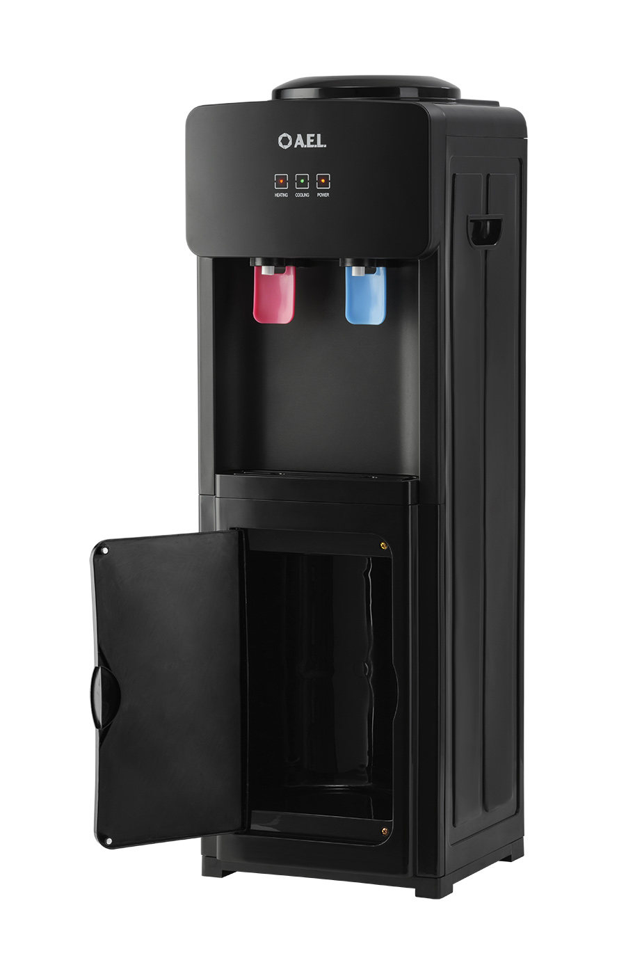 Вододиспенсер LD-AEL-86c full black с охлаждением, внизу шкафчик