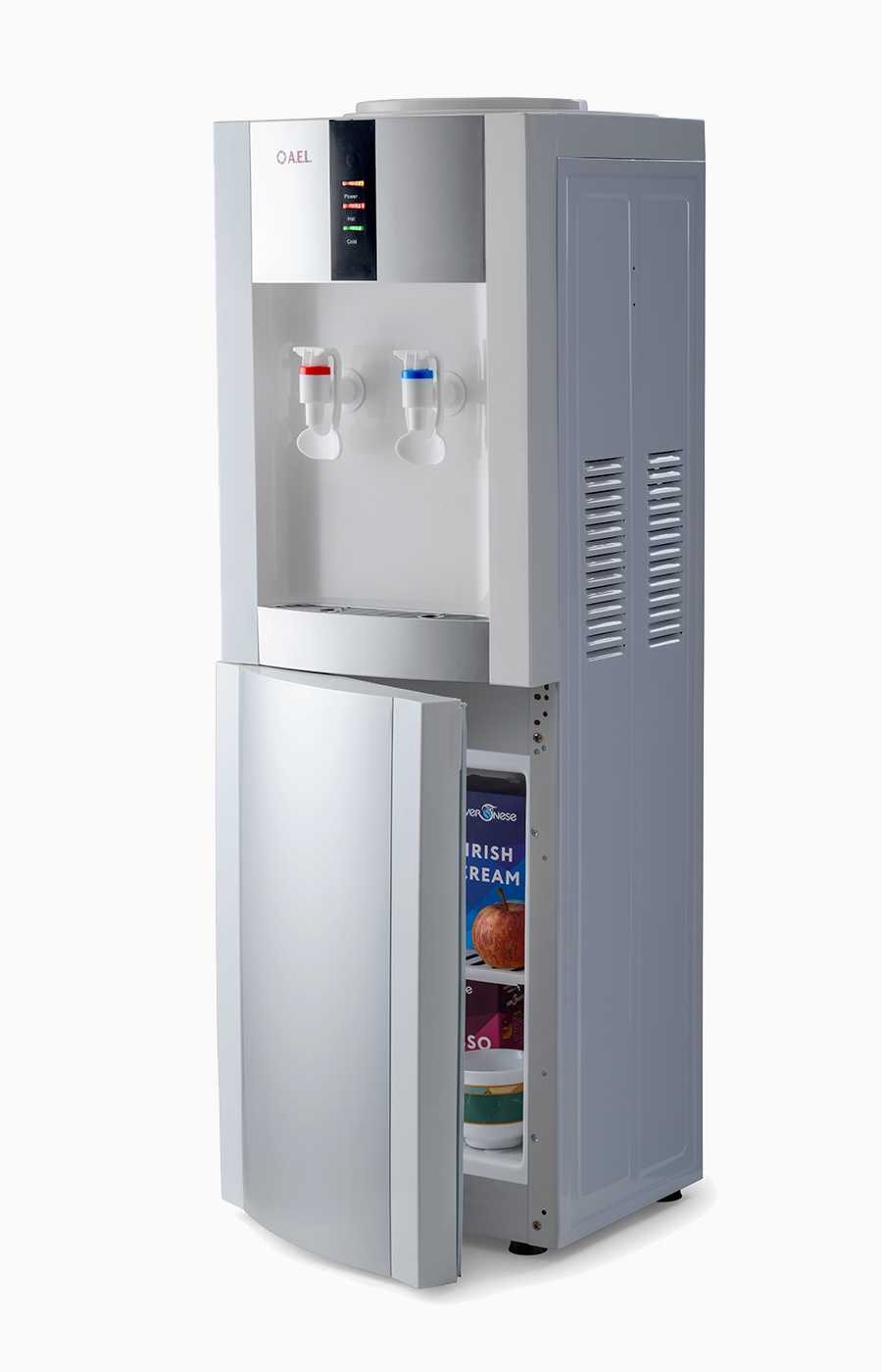 Вододиспенсер LD-AEL-47c white/silver с охлаждением, внизу шкафчик